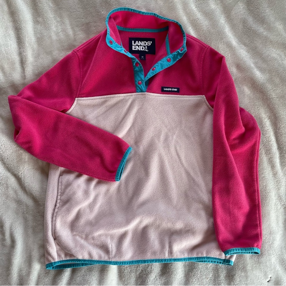 Lands' End Pink Fleece Jacket
